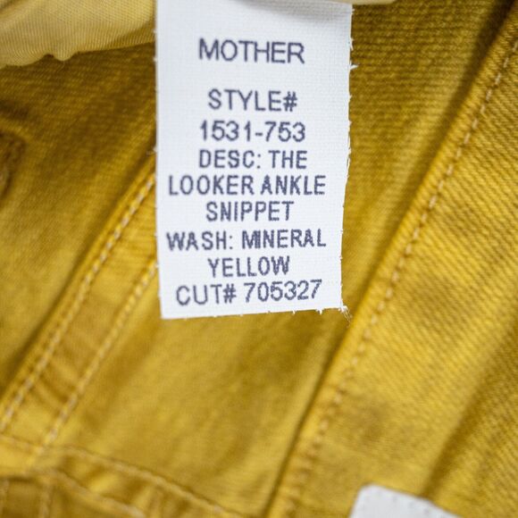 MOTHER Denim The Looker Ankle Snippet Jeans Yellow Mineral NWT Size 25 - Picture 8 of 12